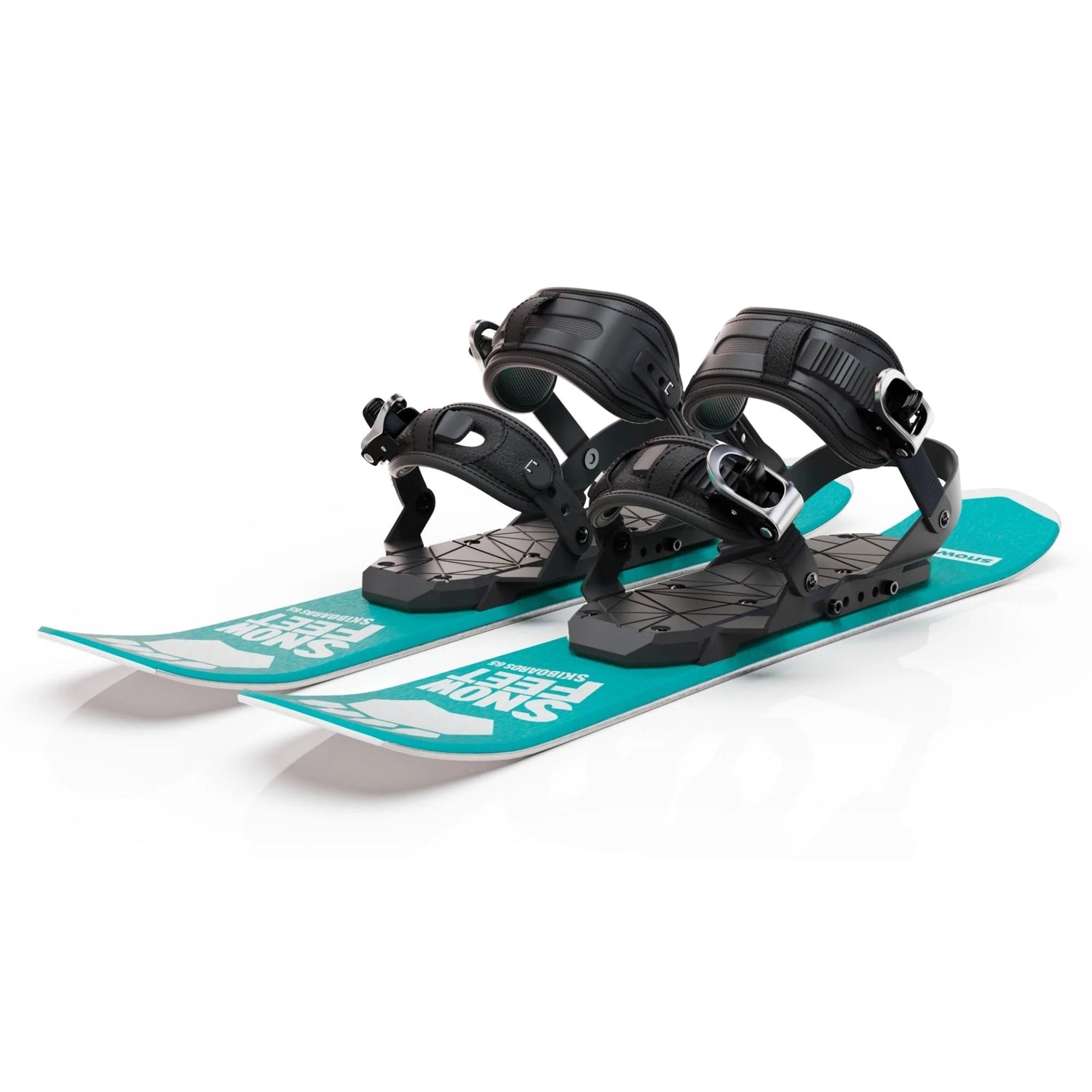 Short Skis with Snowboard Bindings - snowfeet*