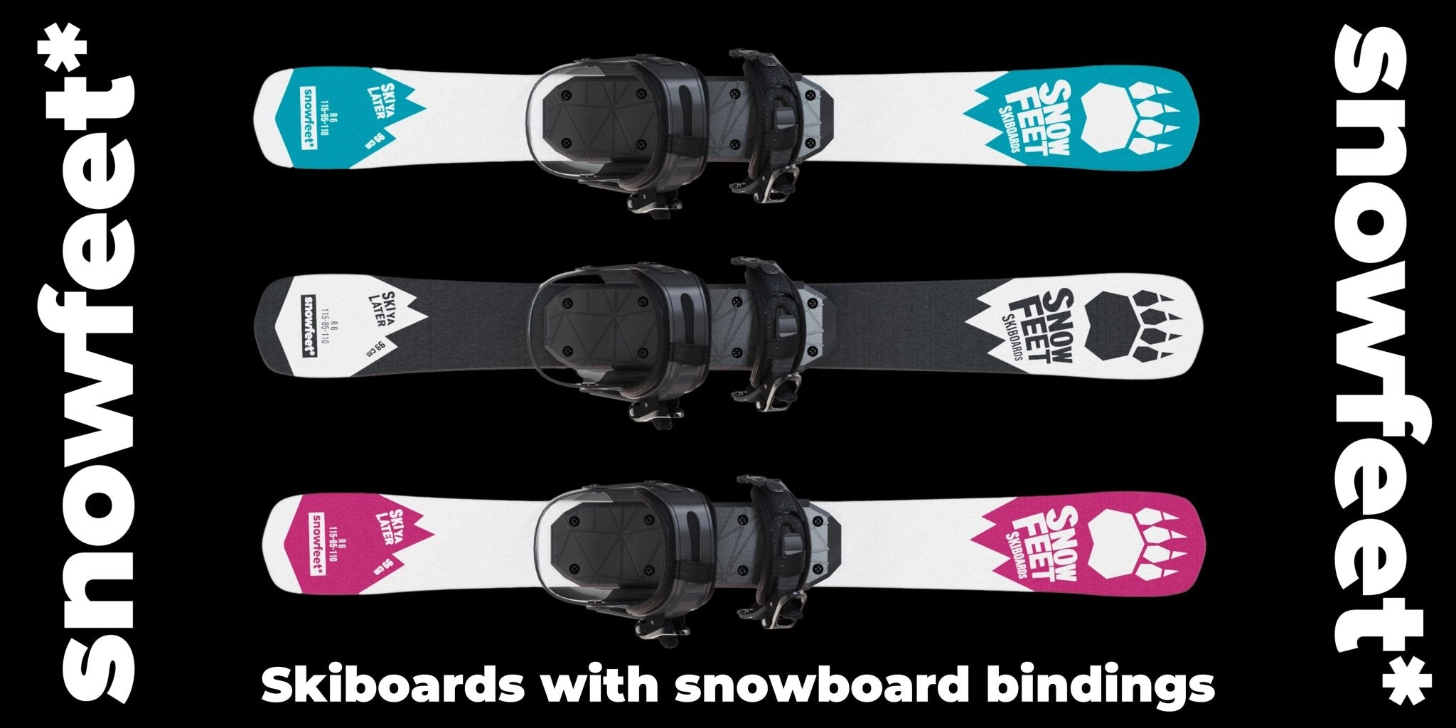 Snowblades with Snowboard Bindings - Skiboards | Skiblades for Snowboard Boots - snowfeet*