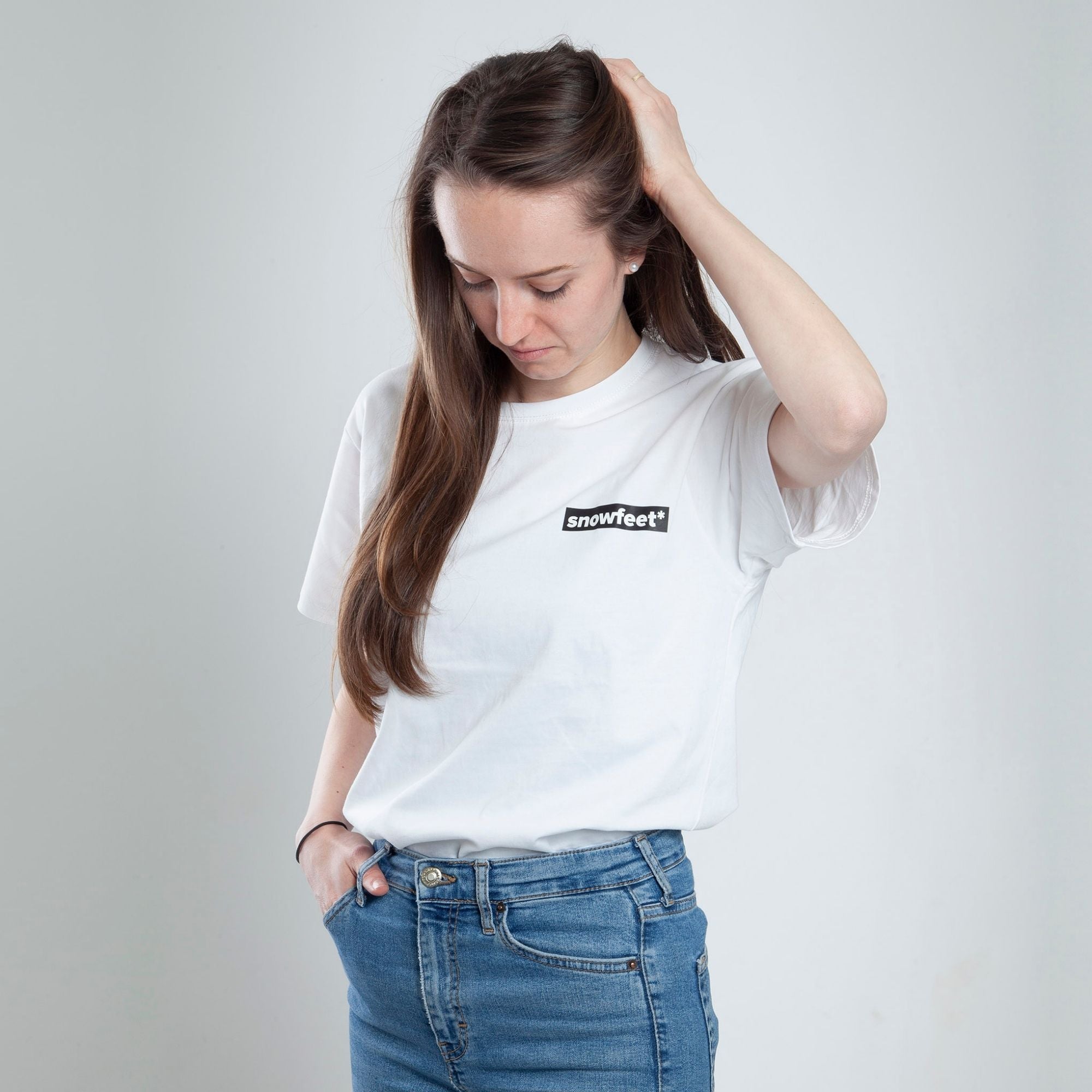 Short Sleeve Snowfeet Logo T-Shirt White - snowfeet*