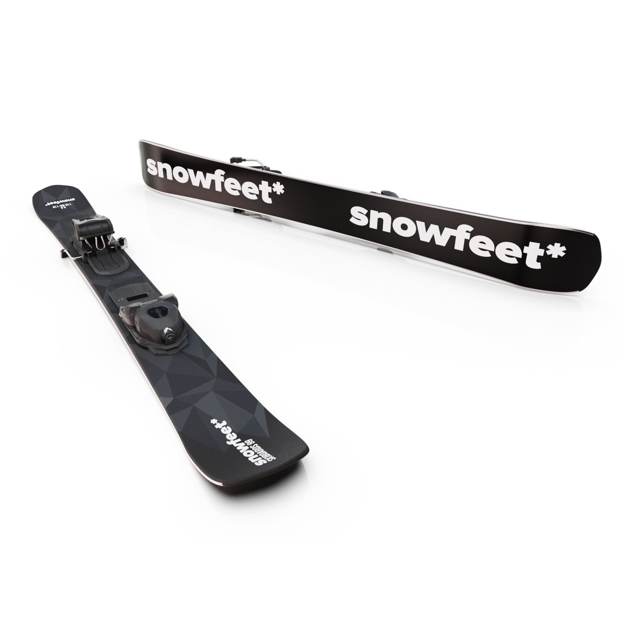 Snowfeet* Short Skis | 99 CM | Black Triangle | Pro Ski Bindings |  Skiblades Skiboards Snowblades - snowfeet*