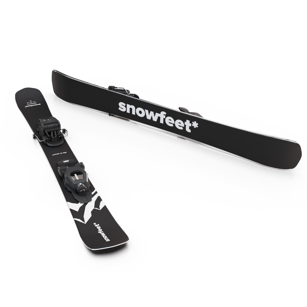 Snowfeet* Short Skis | 99 CM | Mountain Black | Pro Ski Bindings |  Skiblades Skiboards Snowblades - snowfeet*