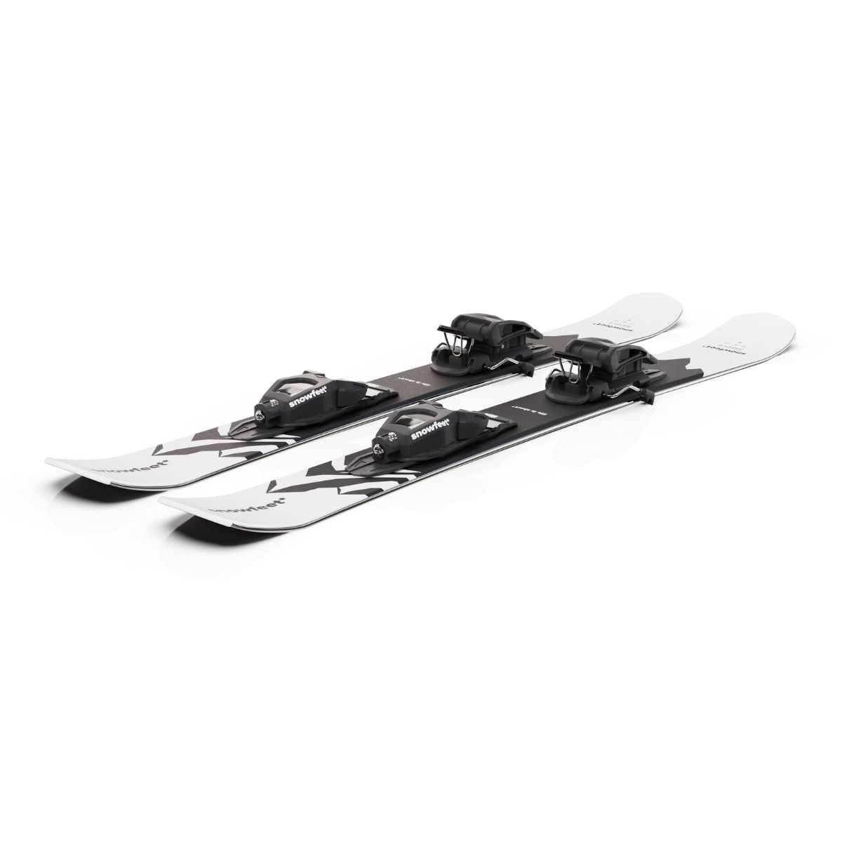 Snowfeet* Short Skis | 99 CM | Mountain White | Pro Ski Bindings |  Skiblades Skiboards Snowblades - snowfeet*