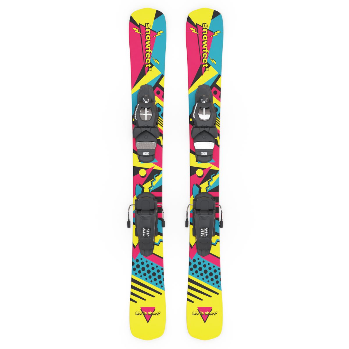 Snowfeet* Short Skis | 99 CM | Retro | Pro Ski Bindings |  Skiblades Skiboards Snowblades - snowfeet*