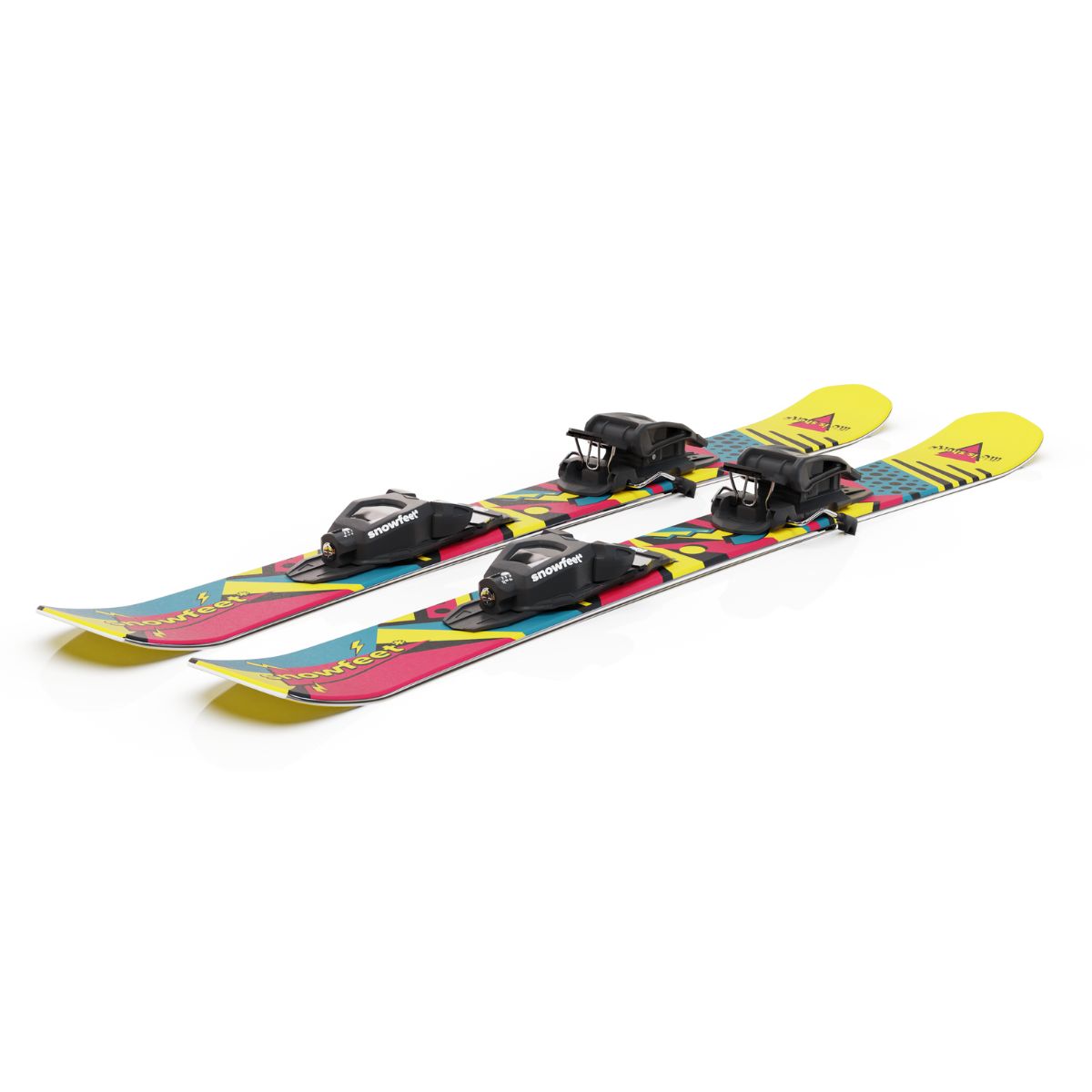 Snowfeet* Short Skis | 99 CM | Retro | Pro Ski Bindings |  Skiblades Skiboards Snowblades - snowfeet*