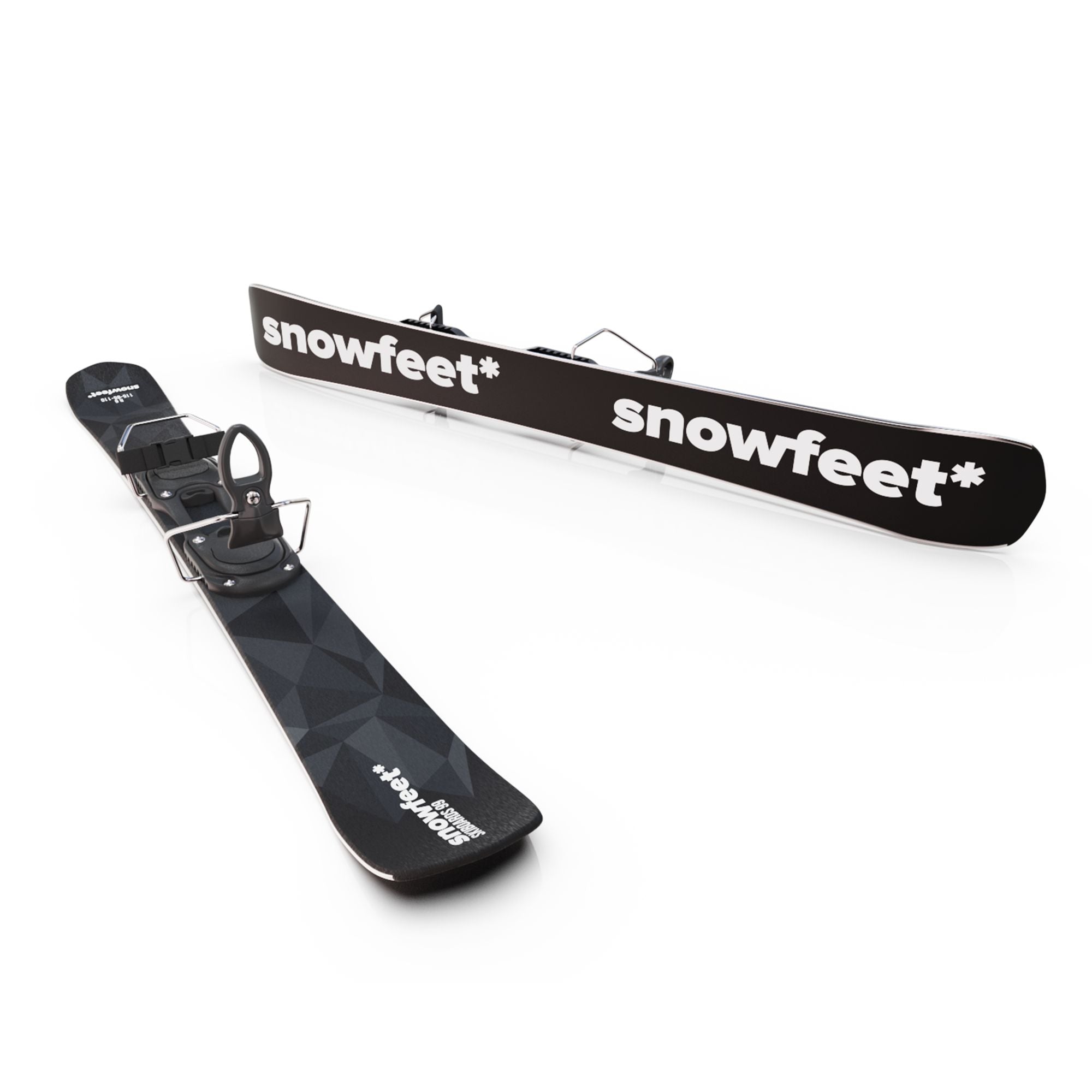 Snowfeet* Short Skis | 99 CM | Black Triangle | Ski Bindings |  Skiblades Skiboards Snowblades - snowfeet*