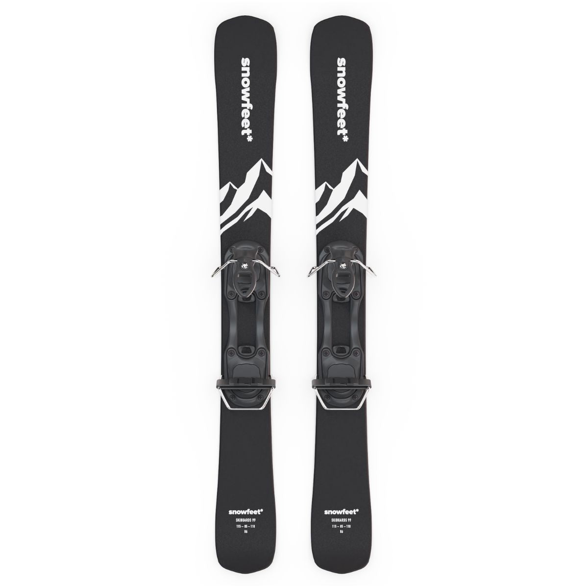 Snowfeet* Short Skis | 99 CM | Mountain Black | Ski bindings |  Skiblades Skiboards Snowblades - snowfeet*