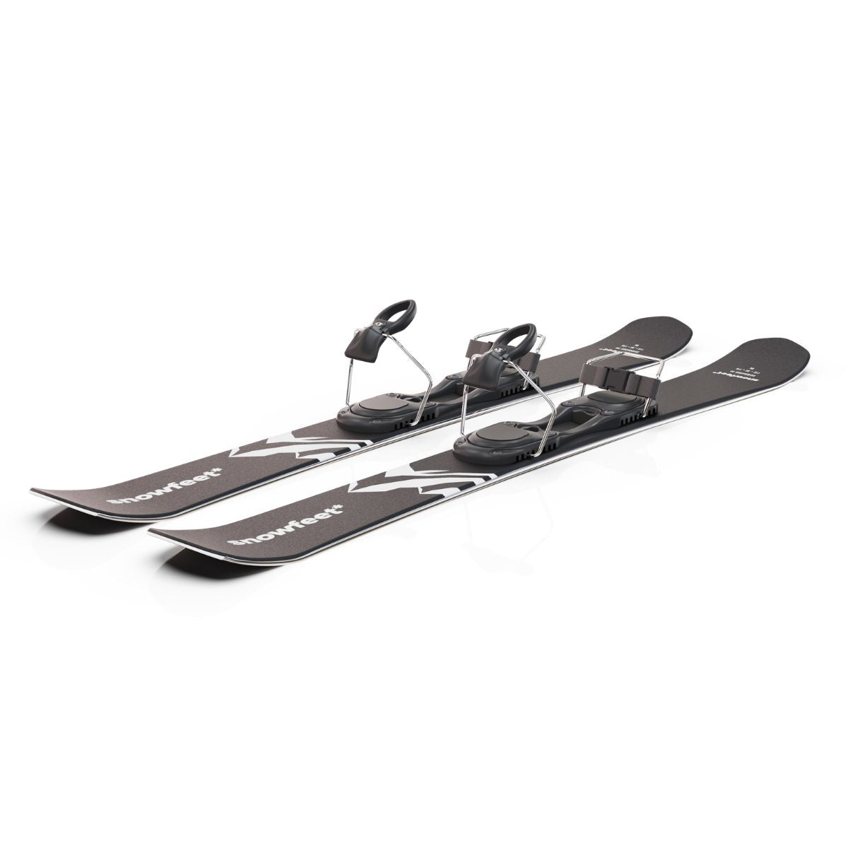 Snowfeet* Short Skis | 99 CM | Mountain Black | Ski bindings |  Skiblades Skiboards Snowblades - snowfeet*