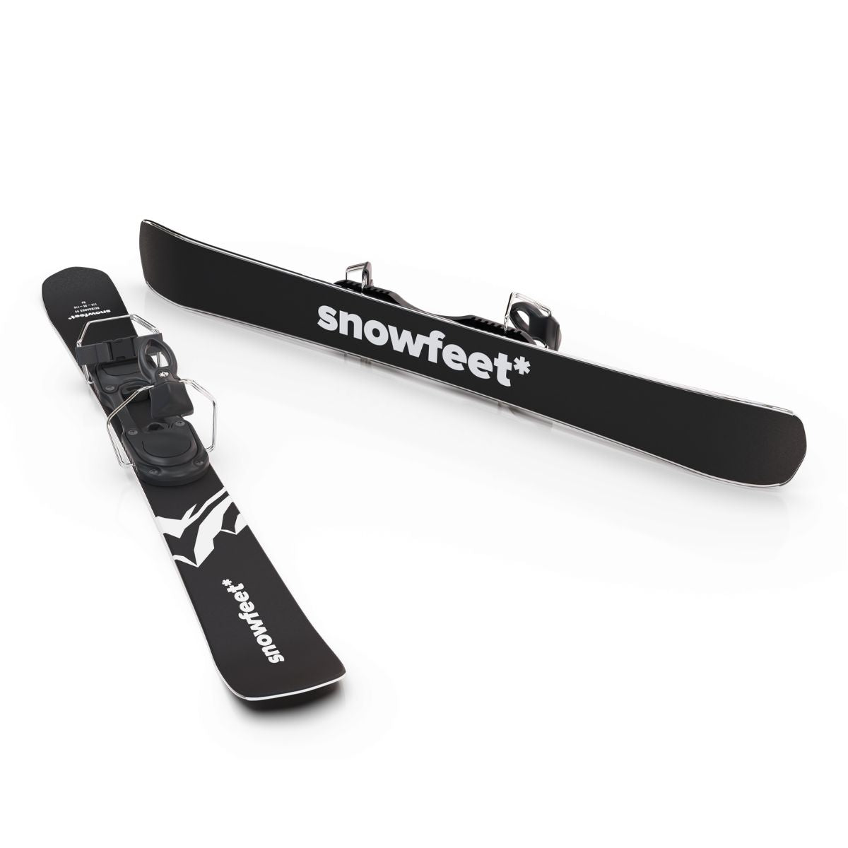 Snowfeet* Short Skis | 99 CM | Mountain Black | Ski bindings |  Skiblades Skiboards Snowblades - snowfeet*