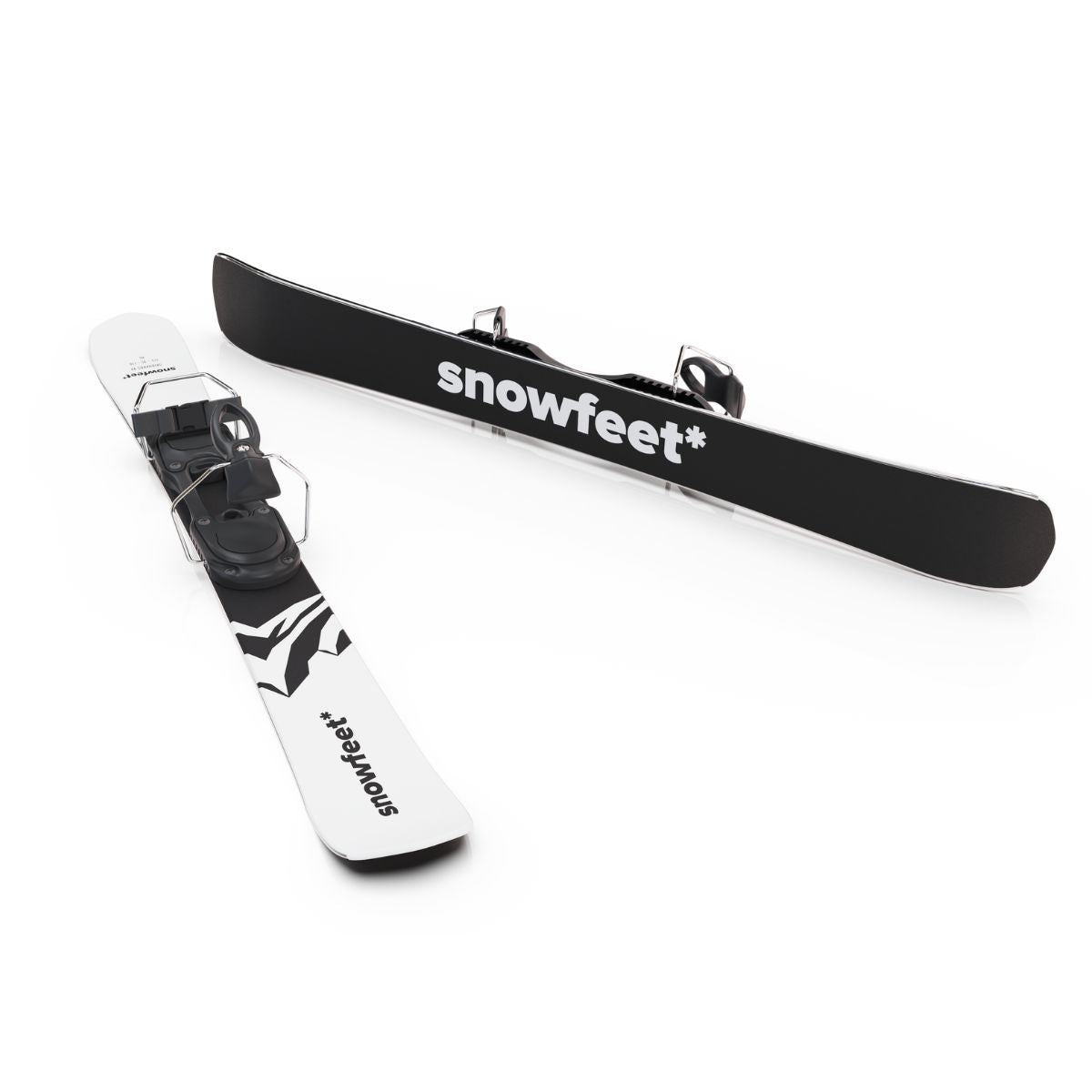 Snowfeet* Short Skis | 99 CM | Mountain White | Ski Bindings |  Skiblades Skiboards Snowblades - snowfeet*