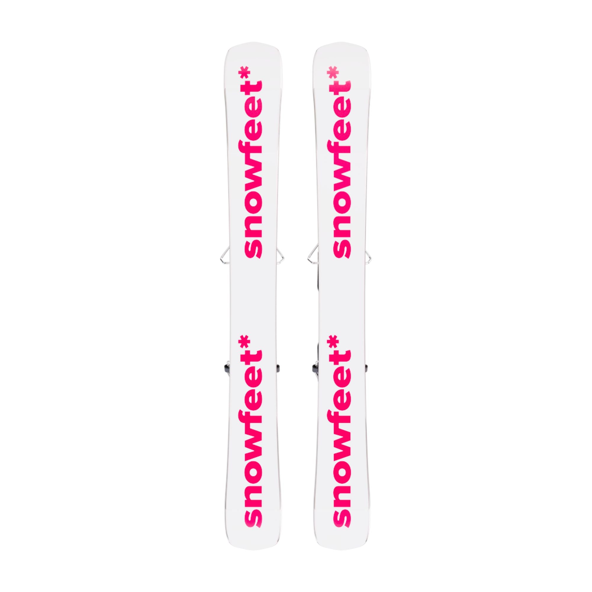 Snowfeet* Short Skis | 99 CM | Pink Paw | Ski Bindings |  Skiblades Skiboards Snowblades - snowfeet*