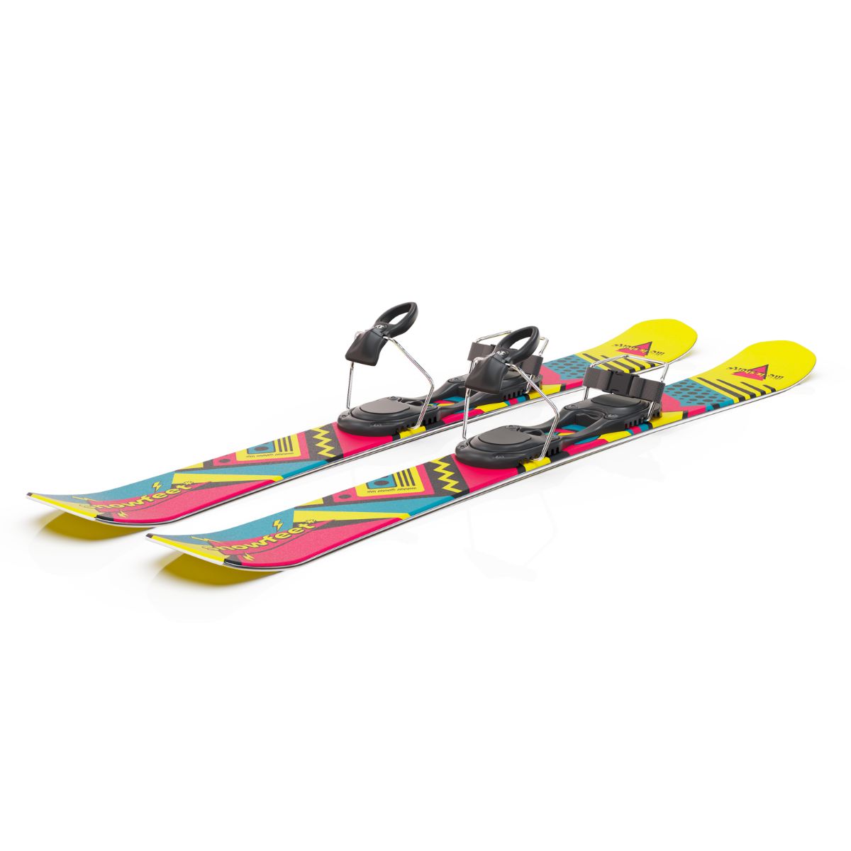 Snowfeet* Short Skis | 99 CM | Retro | Ski Bindings |  Skiblades Skiboards Snowblades - snowfeet*