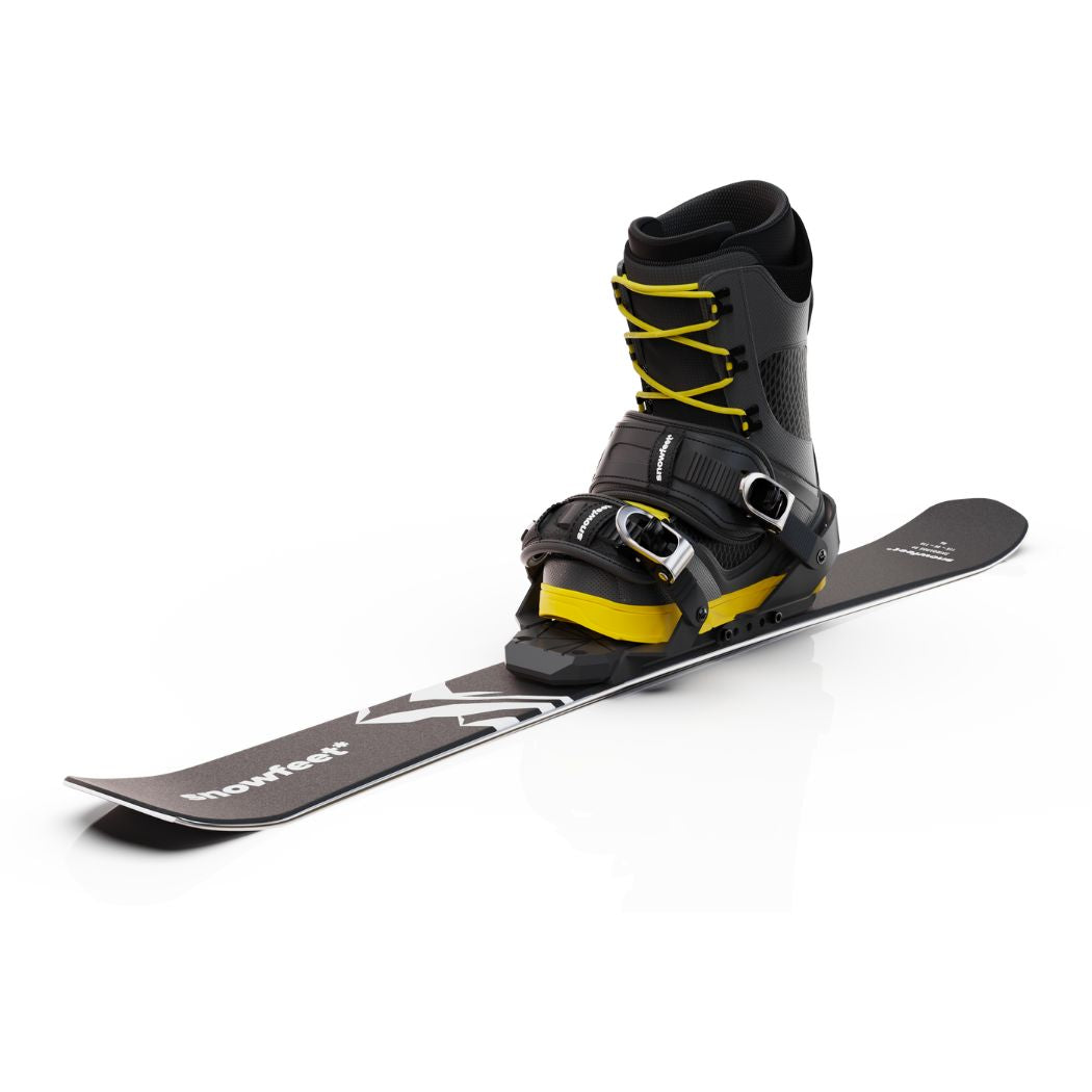 Snowfeet* Short Skis | 99 CM | Mountain Black | Snowboard bindings |  Skiblades Skiboards Snowblades - snowfeet*