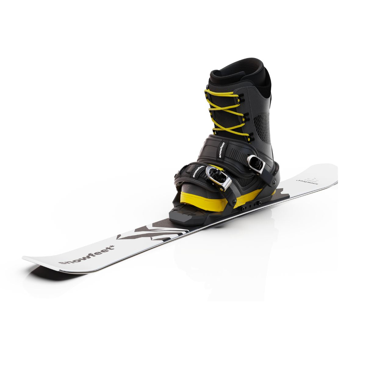 Snowfeet* Short Skis | 99 CM | Mountain White | Snowboard Bindings |  Skiblades Skiboards Snowblades - snowfeet*