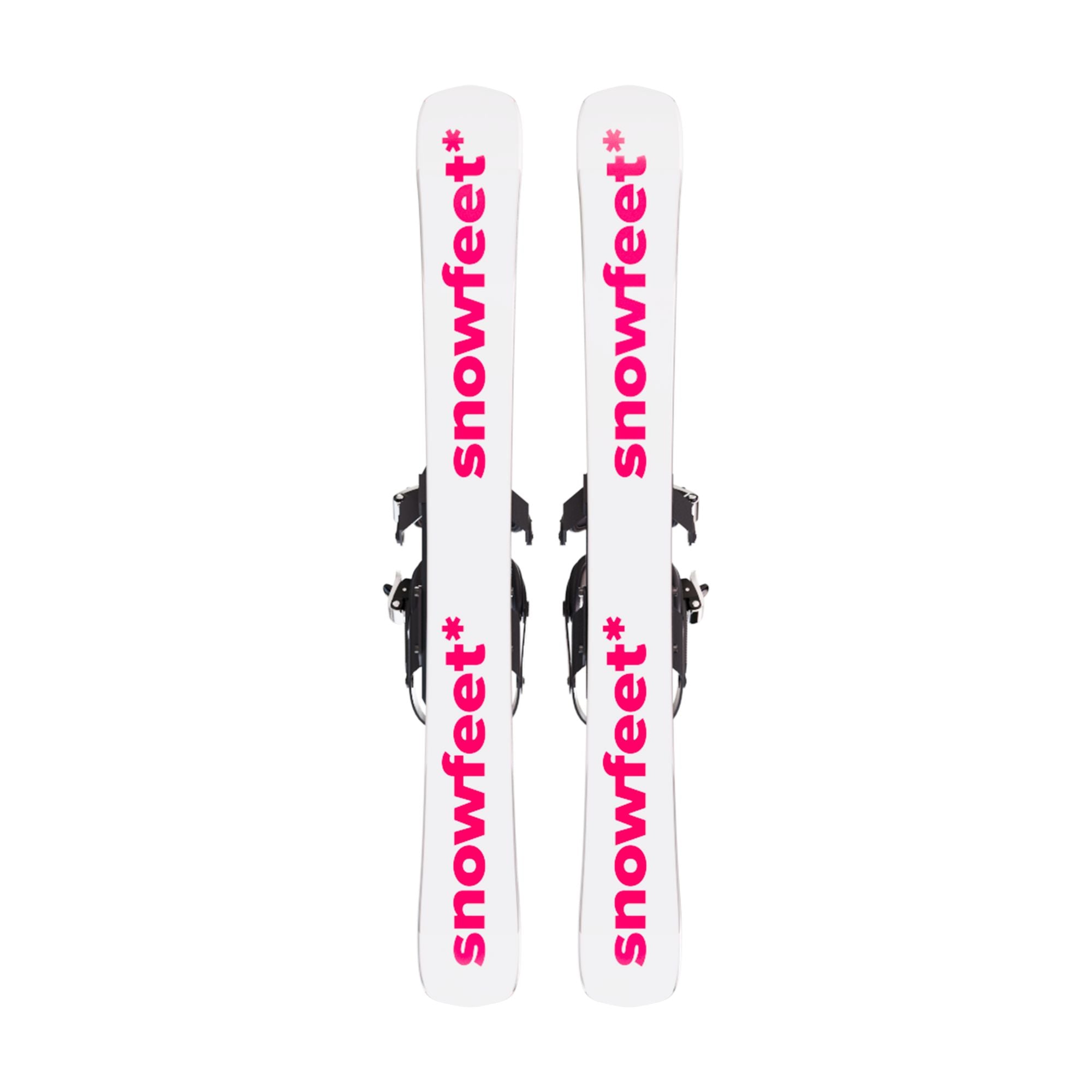 Snowfeet* Short Skis | 99 CM | Pink Paw | Snowboard Bindings |  Skiblades Skiboards Snowblades - snowfeet*