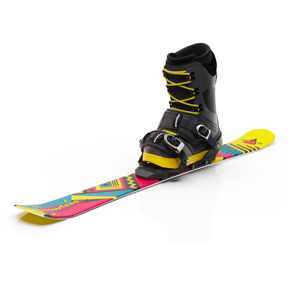 Snowfeet* Short Skis | 99 CM | Retro | Snowboard Bindings |  Skiblades Skiboards Snowblades - snowfeet*