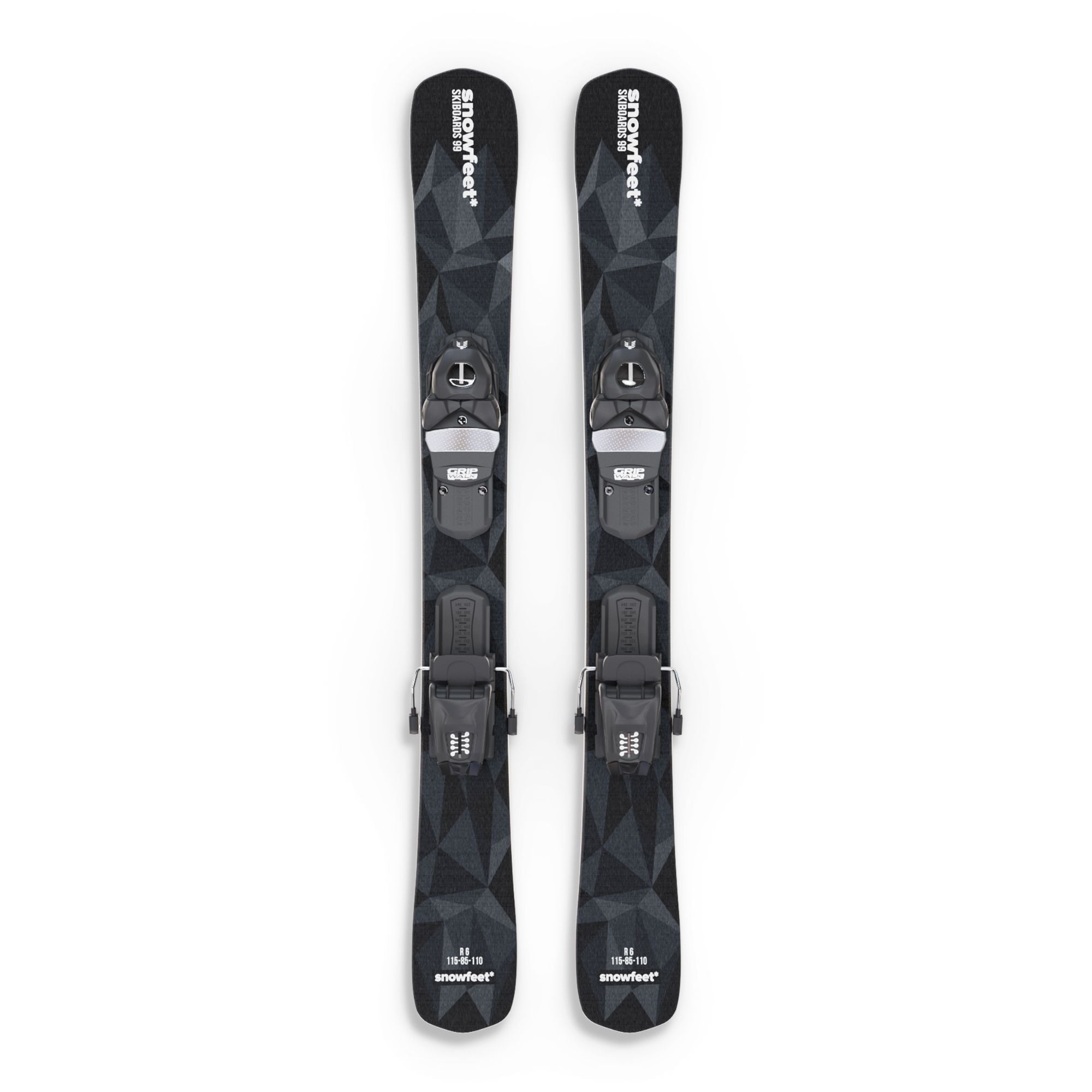 Snowfeet* Short Skis | 99 CM | Black Triangle | Pro Ski Bindings |  Skiblades Skiboards Snowblades - snowfeet*