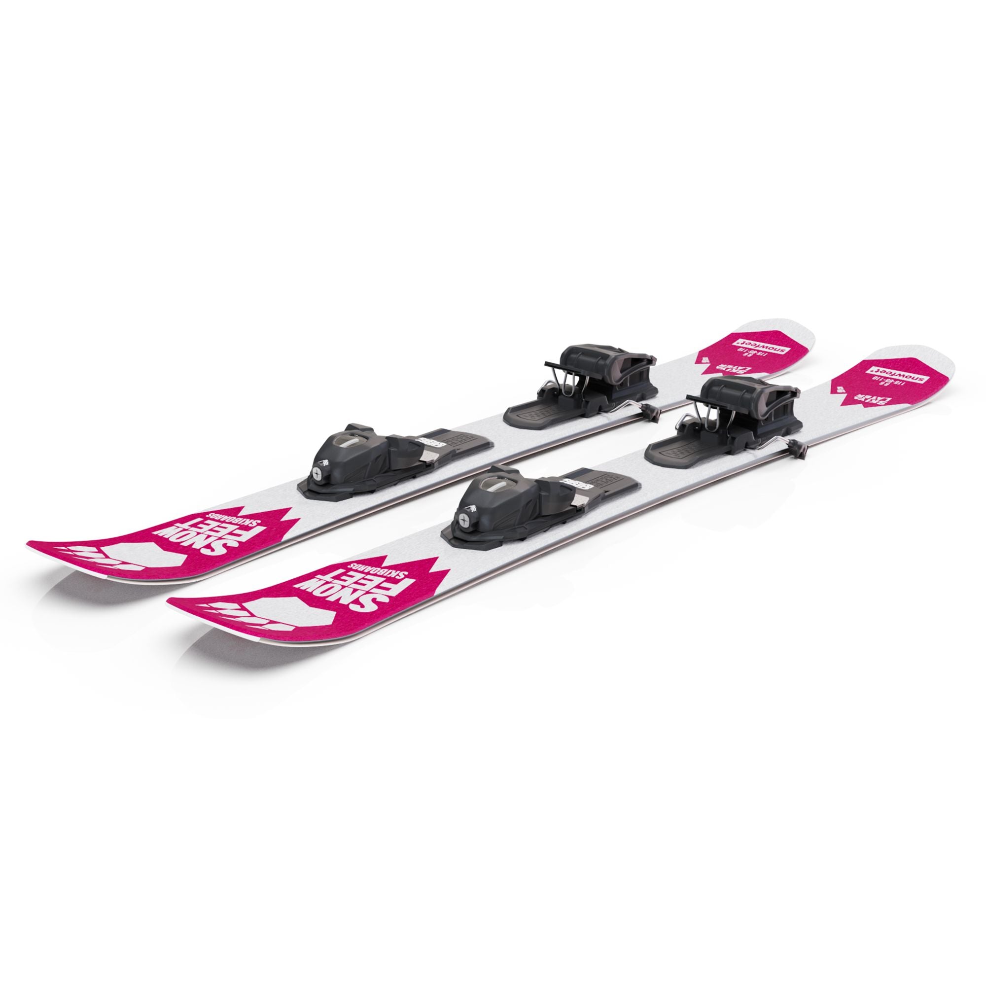 Snowfeet* Short Skis | 99 CM | Pink Paw | Pro Ski Bindings |  Skiblades Skiboards Snowblades - snowfeet*