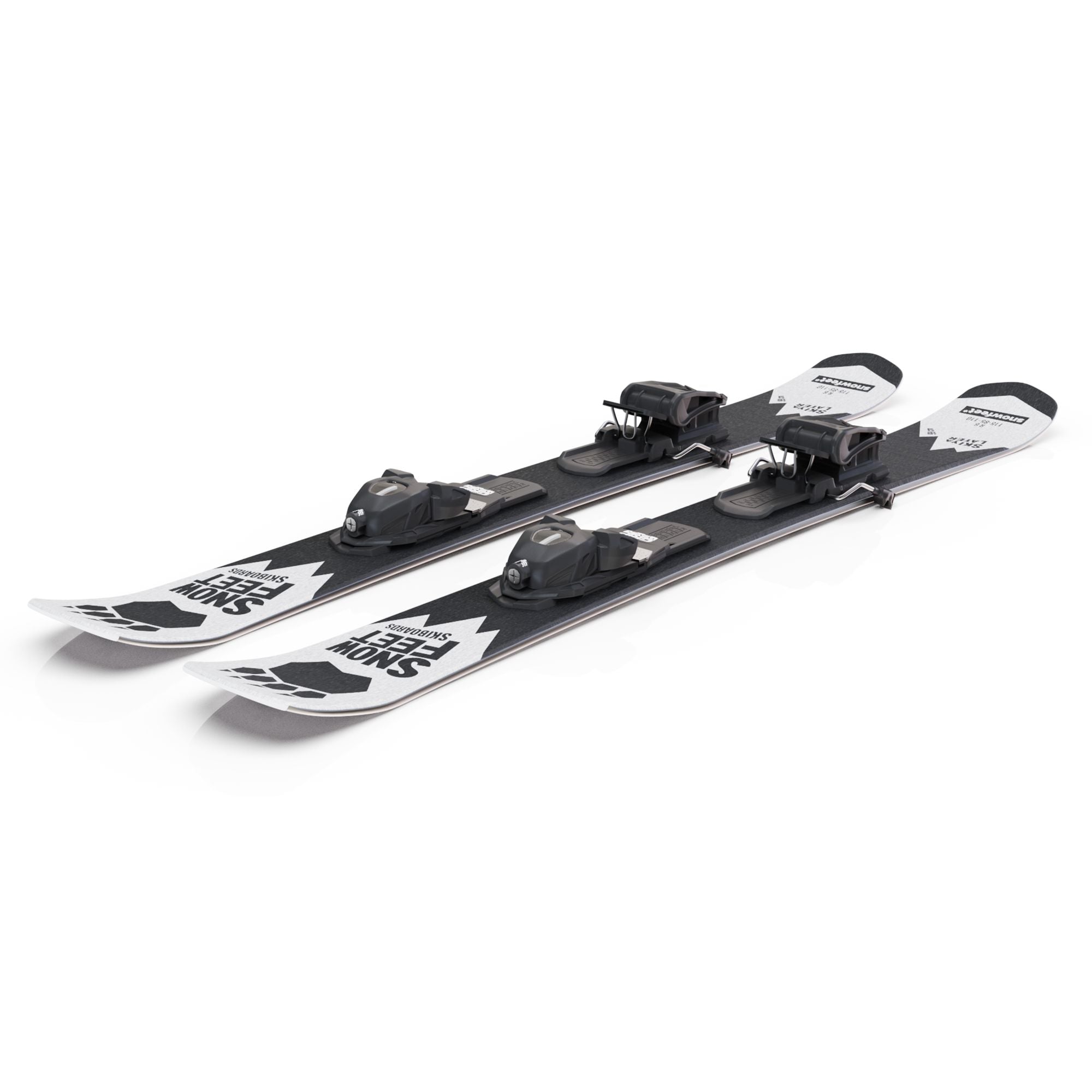 Snowfeet* Short Skis | 99 CM | White Paw | Pro Ski Bindings |  Skiblades Skiboards Snowblades - snowfeet*