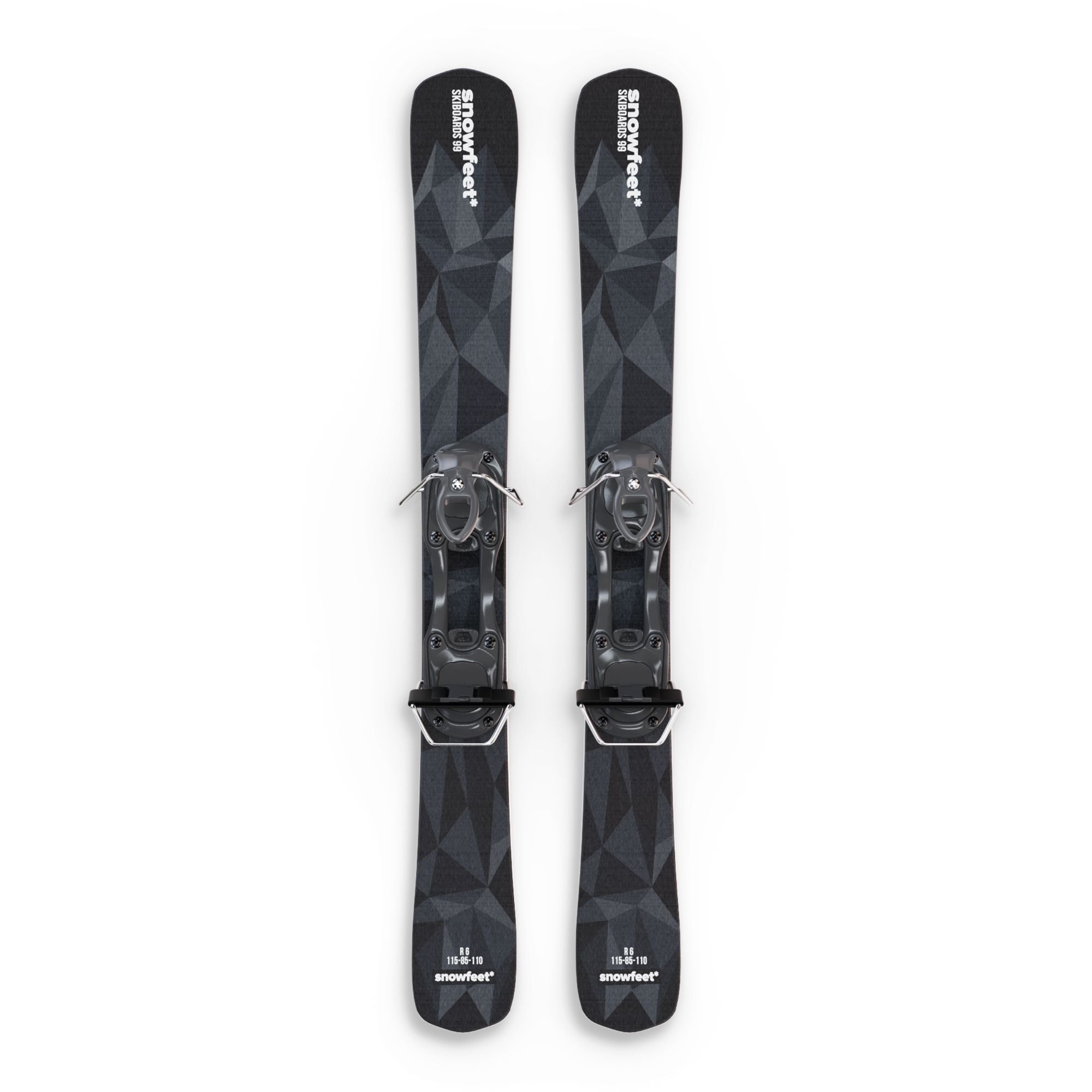 Snowfeet* Short Skis | 99 CM | Black Triangle | Ski Bindings |  Skiblades Skiboards Snowblades - snowfeet*