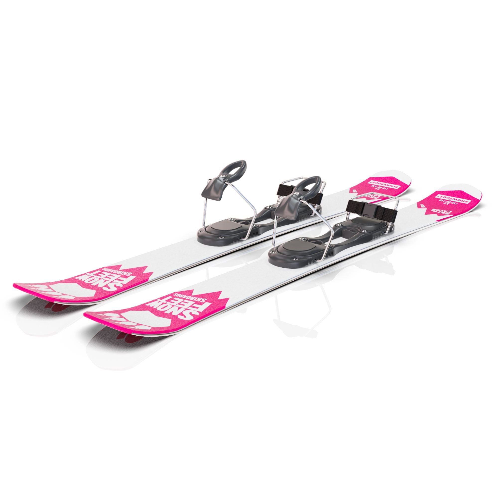 Snowfeet* Short Skis | 99 CM | Pink Paw | Ski Bindings |  Skiblades Skiboards Snowblades - snowfeet*