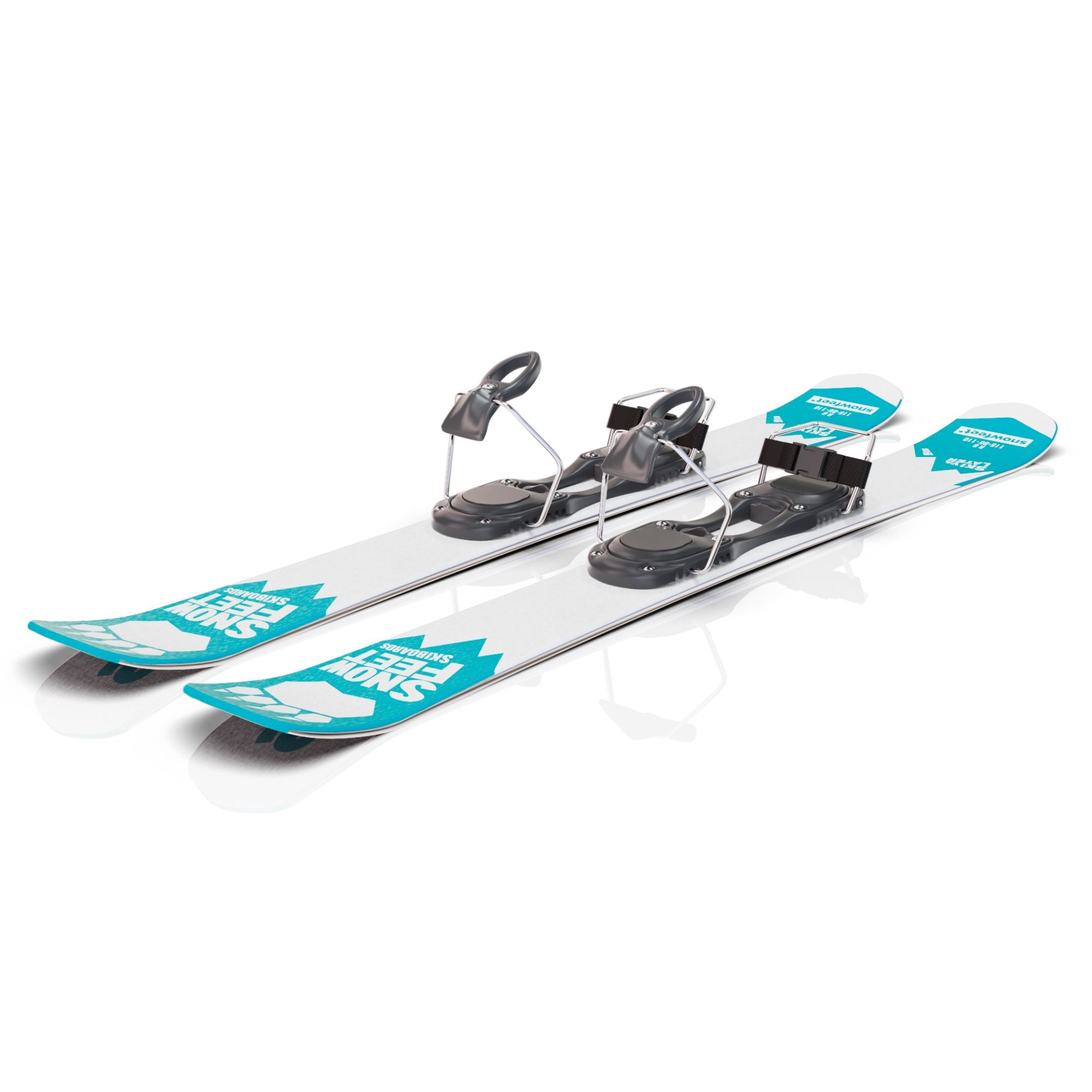 Snowfeet* Short Skis | 99 CM | Turquoise Paw | Ski Bindings |  Skiblades Skiboards Snowblades - snowfeet*