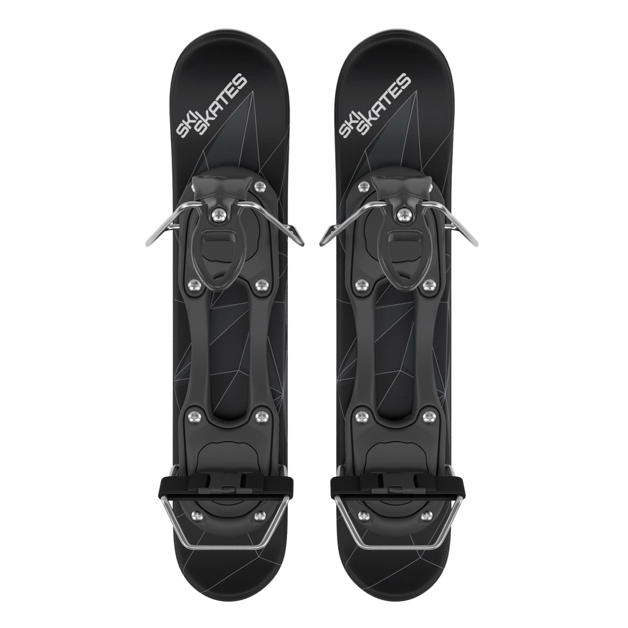 Skiskates by Snowfeet* | 44 CM | Black Triangle | Ski bindings | Skiblades Snowblades Mini Skis | Shortest Ski