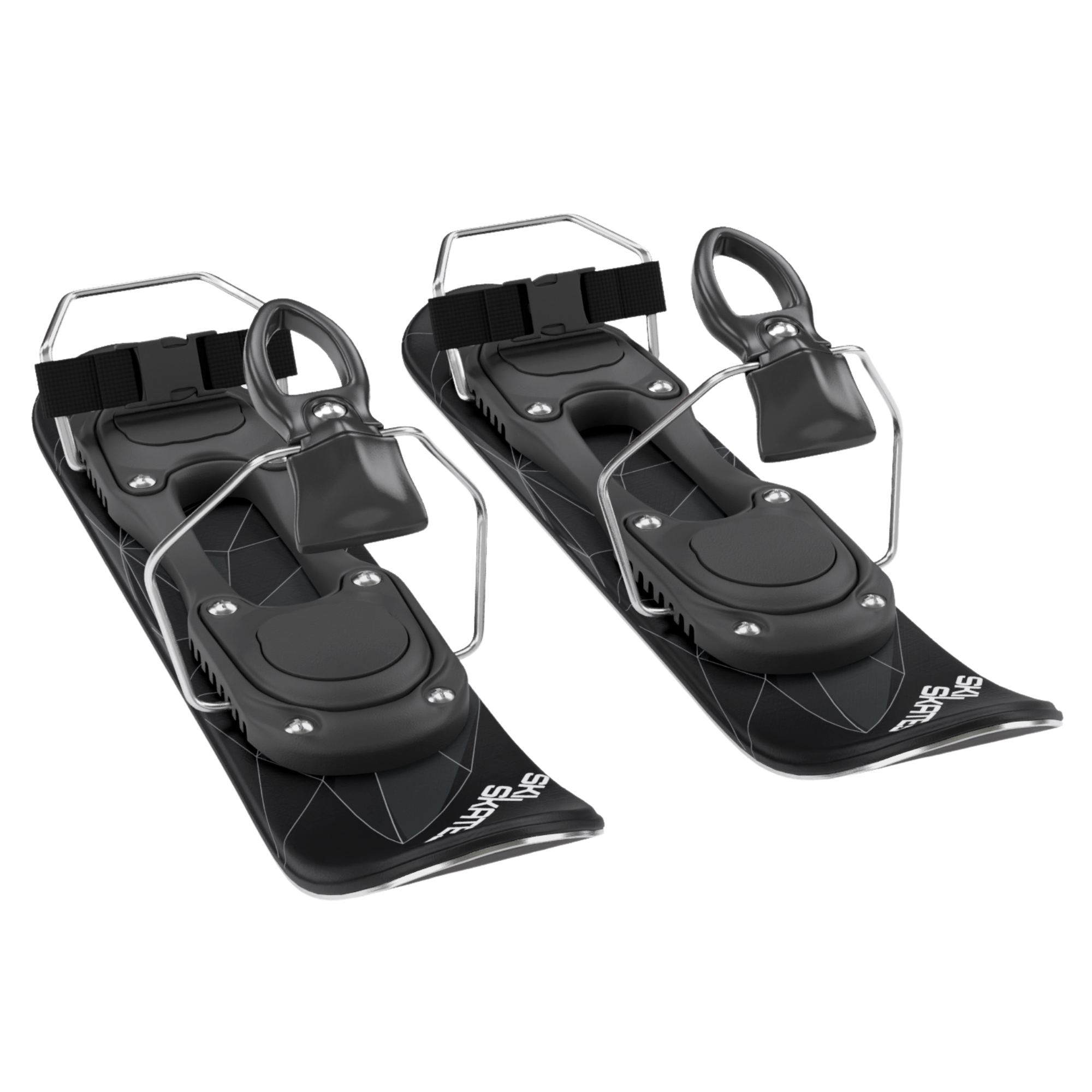 Skiskates by Snowfeet* | 44 CM | Black Triangle | Ski bindings | Skiblades Snowblades Mini Skis | Shortest Ski