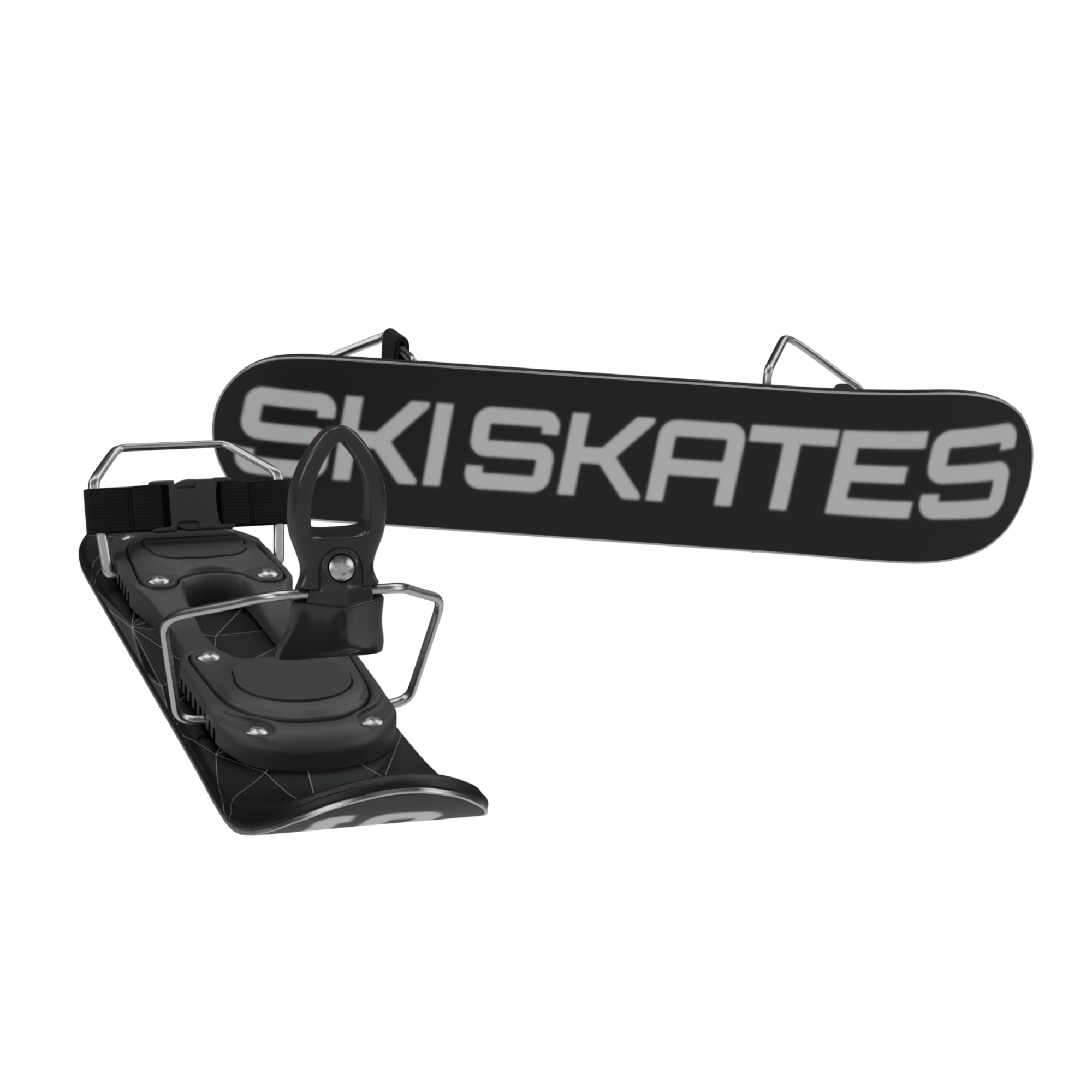 Skiskates by Snowfeet* | 44 CM | Black Triangle | Ski bindings | Skiblades Snowblades Mini Skis | Shortest Ski