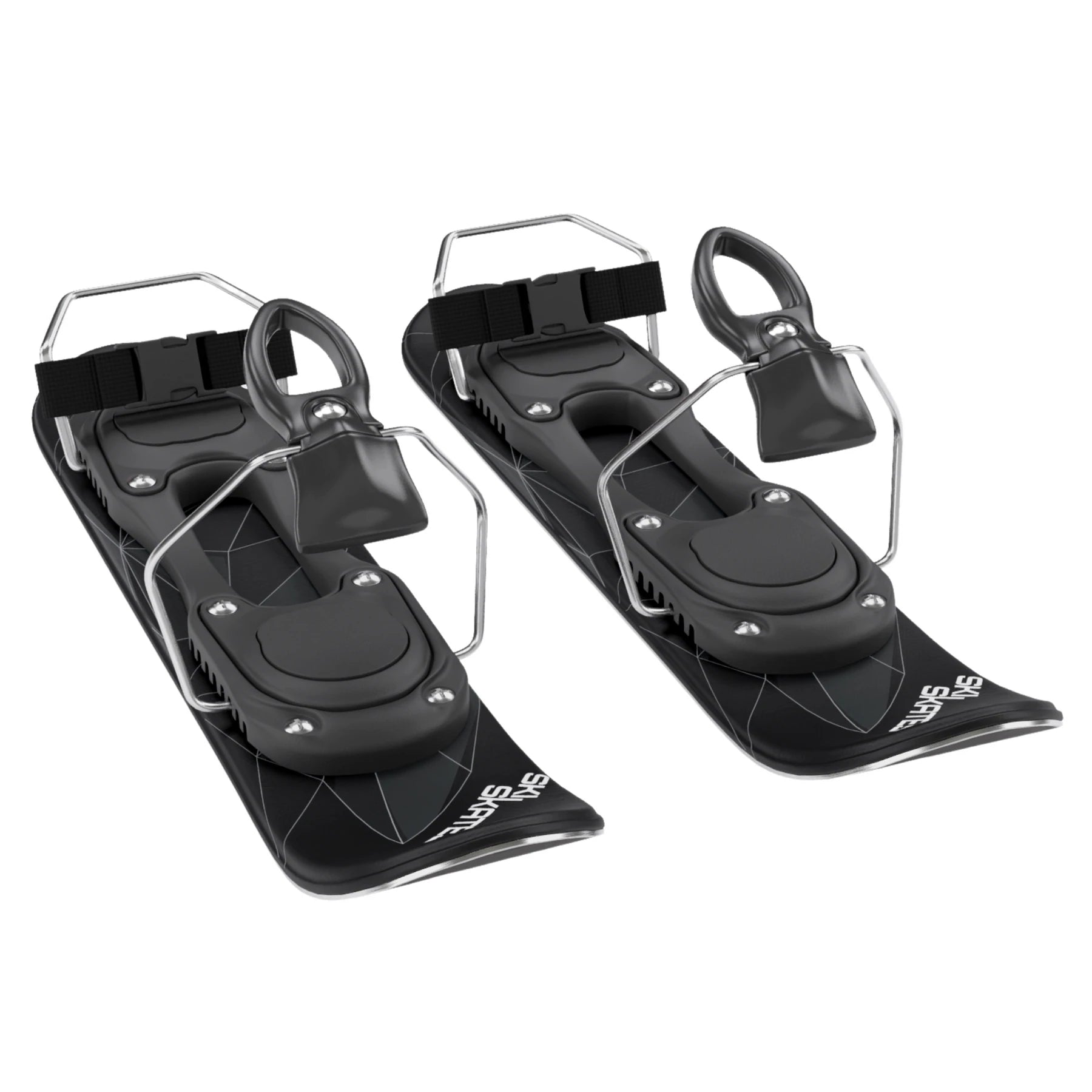 Snowfeet* Skiskates | 44 CM | Black Triangle | Ski Bindings | Skiblades Snowblades Mini Skis | Shortest Ski