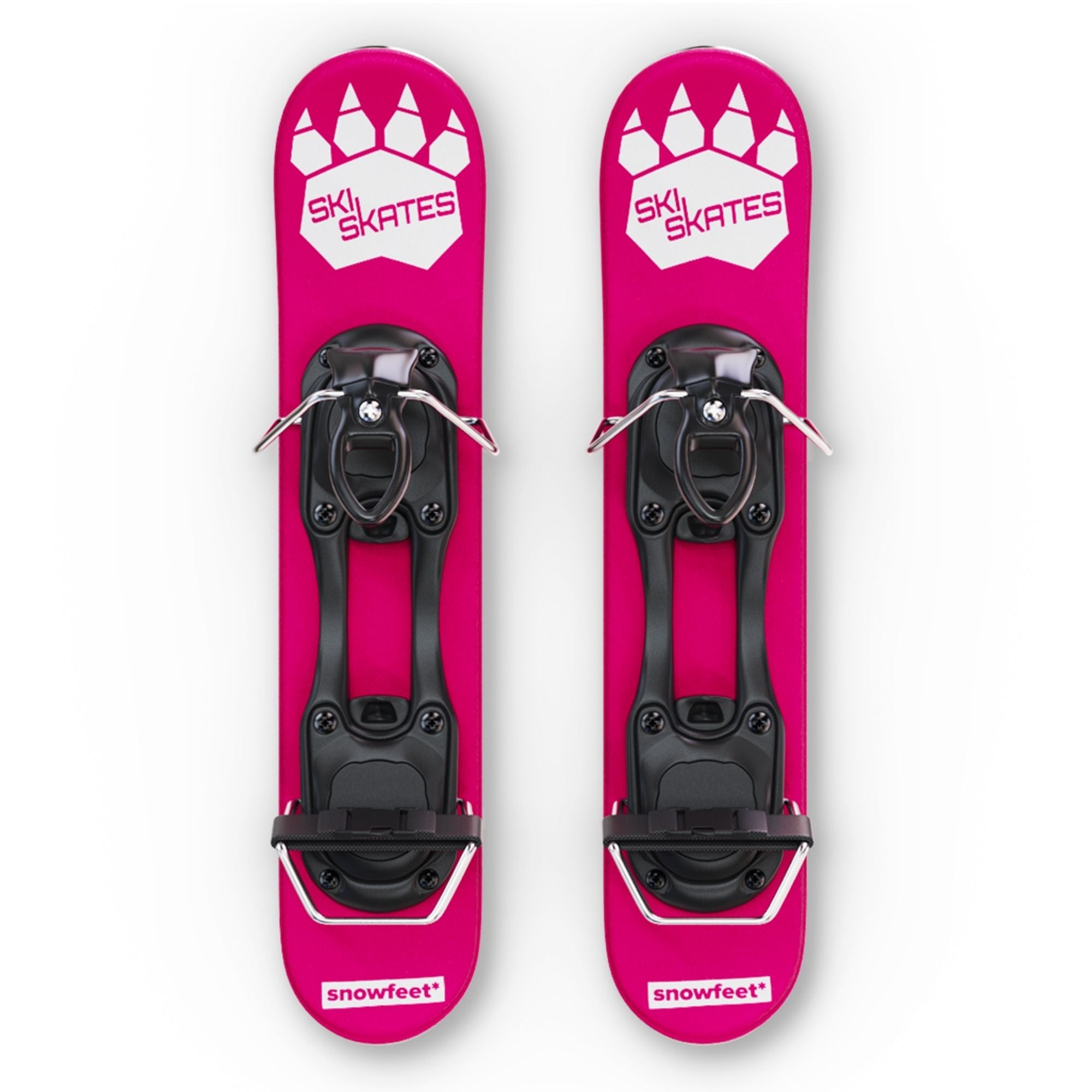 Skiskates by Snowfeet* | 44 CM | Pink Paw | Ski bindings | Skiblades Snowblades Mini Skis | Shortest Ski