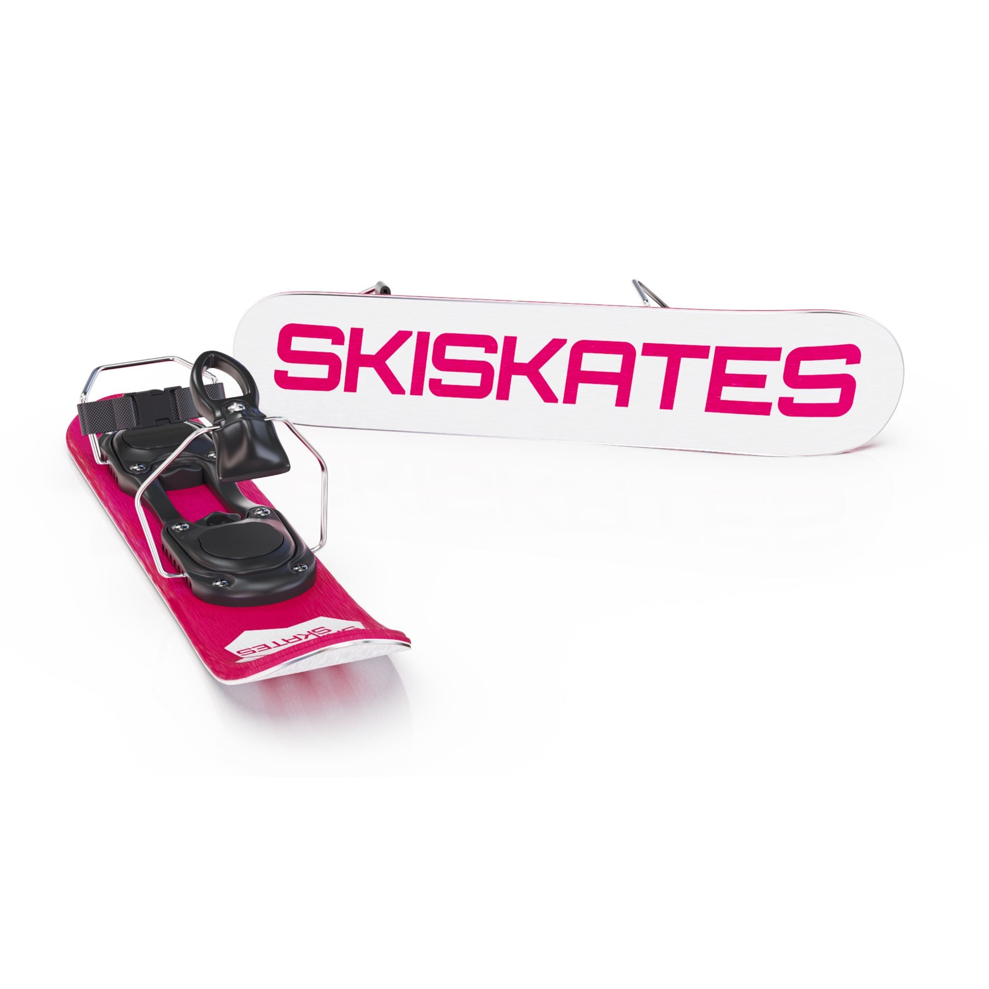 Skiskates by Snowfeet* | 44 CM | Pink Paw | Ski bindings | Skiblades Snowblades Mini Skis | Shortest Ski