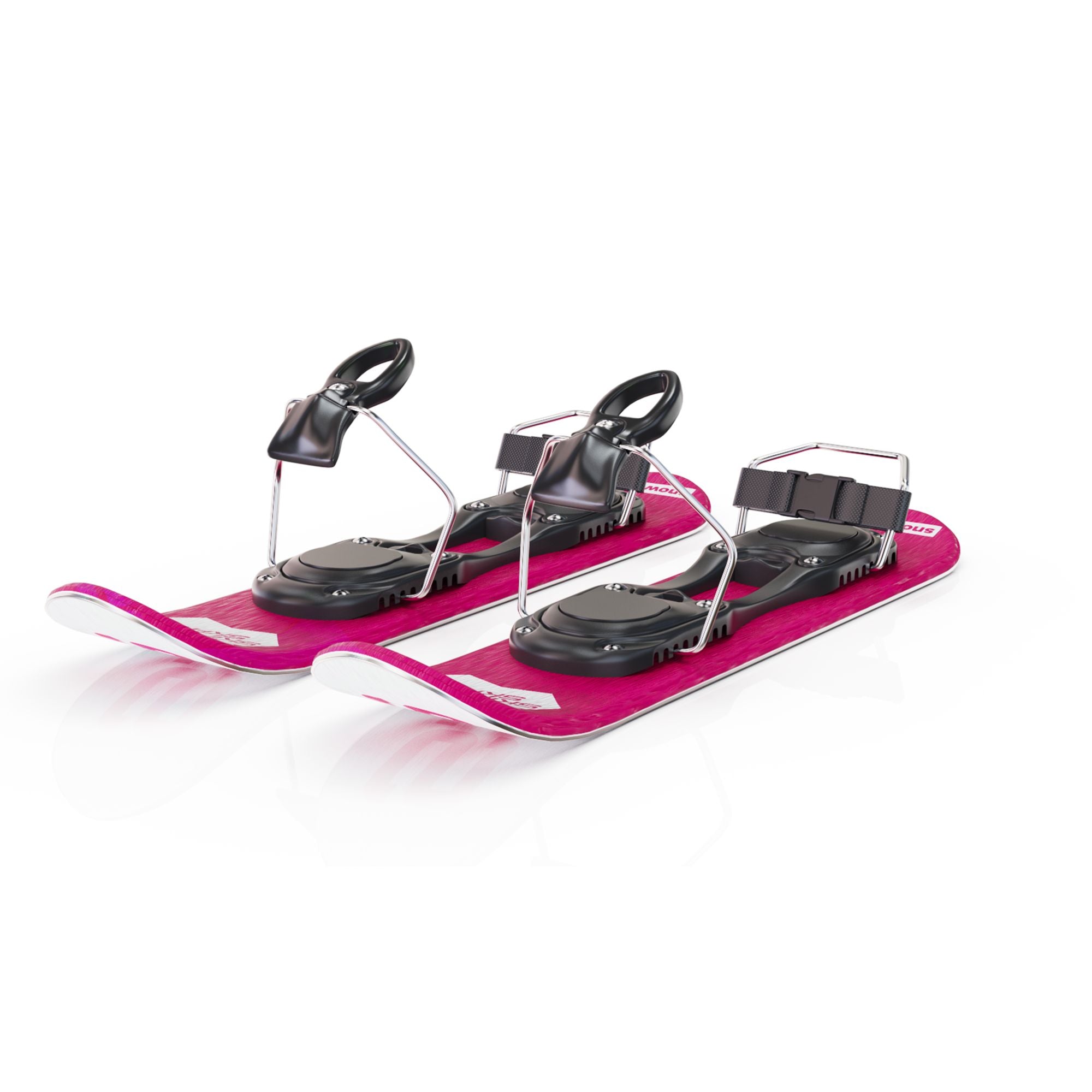 Skiskates by Snowfeet* | 44 CM | Pink Paw | Ski bindings | Skiblades Snowblades Mini Skis | Shortest Ski