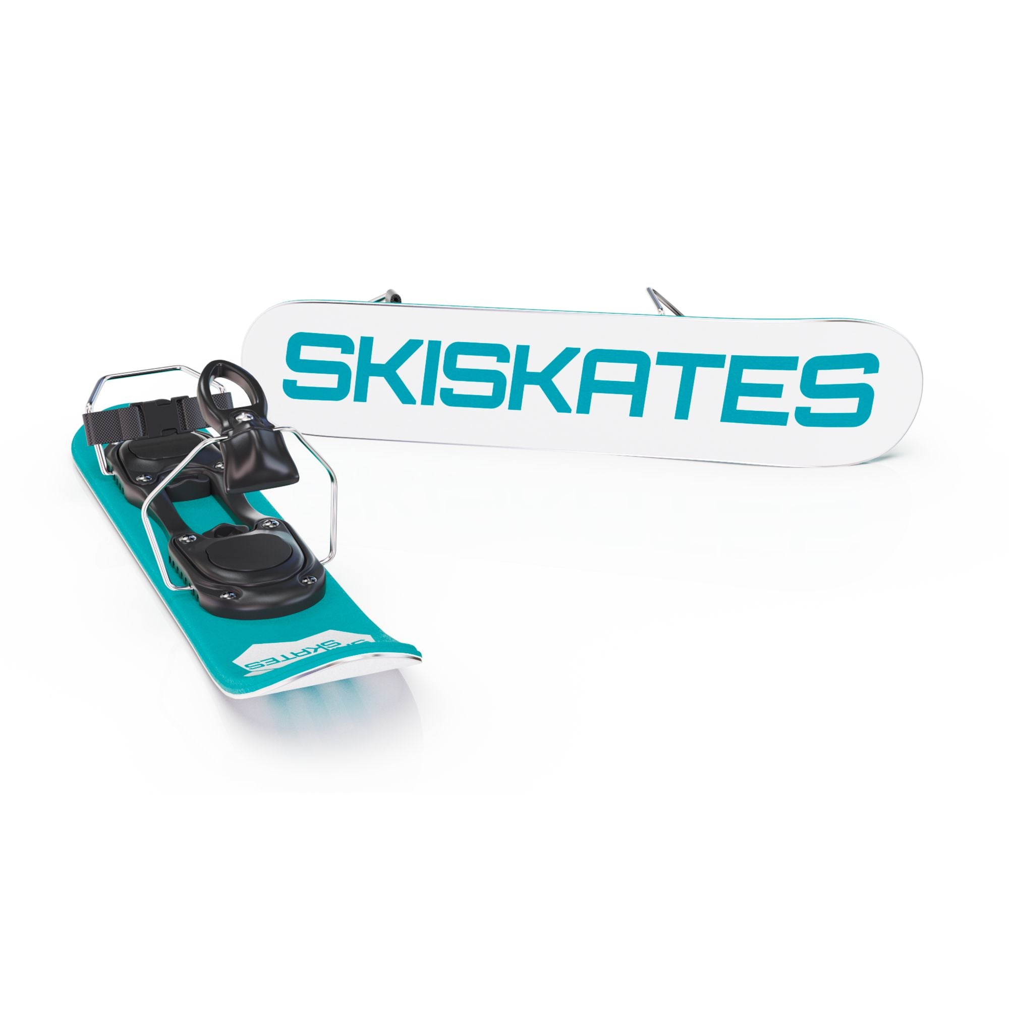 Skiskates by Snowfeet* | 44 CM | Turquoise Paw | Ski bindings | Skiblades Snowblades Mini Skis | Shortest Ski