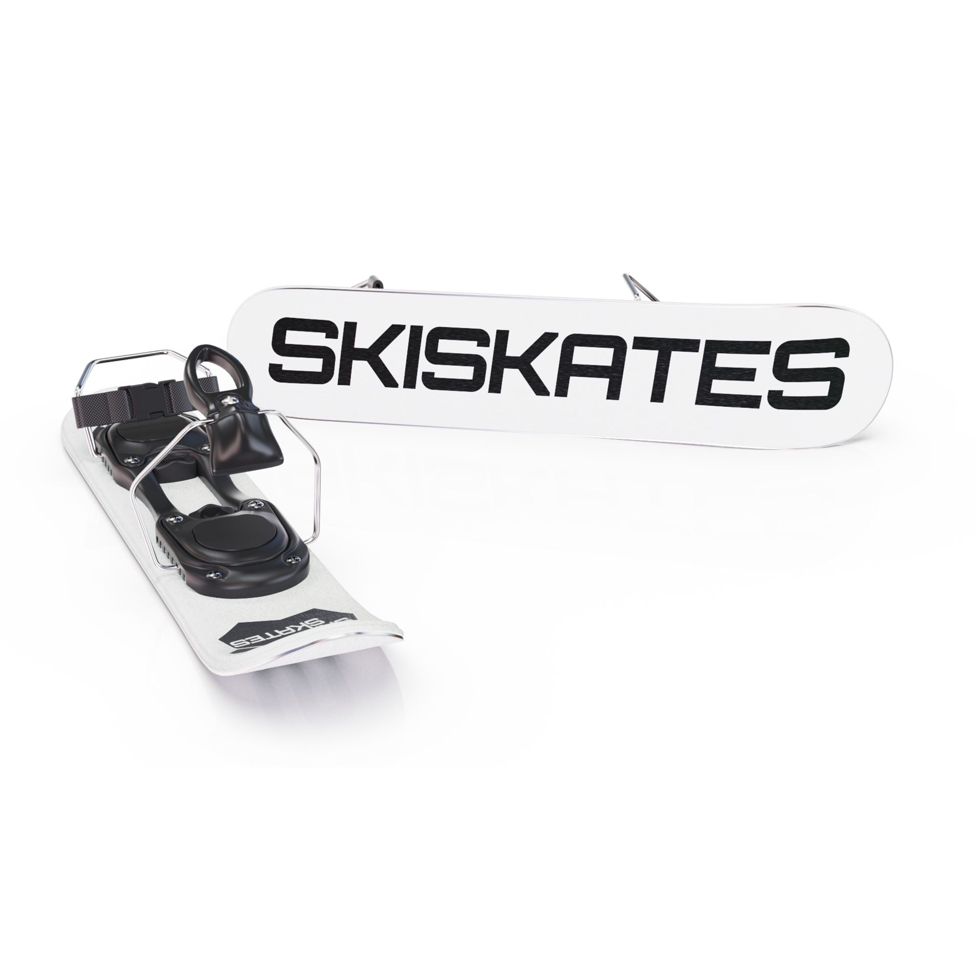 Skiskates by Snowfeet* | 44 CM | White Paw | Ski bindings | Skiblades Snowblades Mini Skis | Shortest Ski