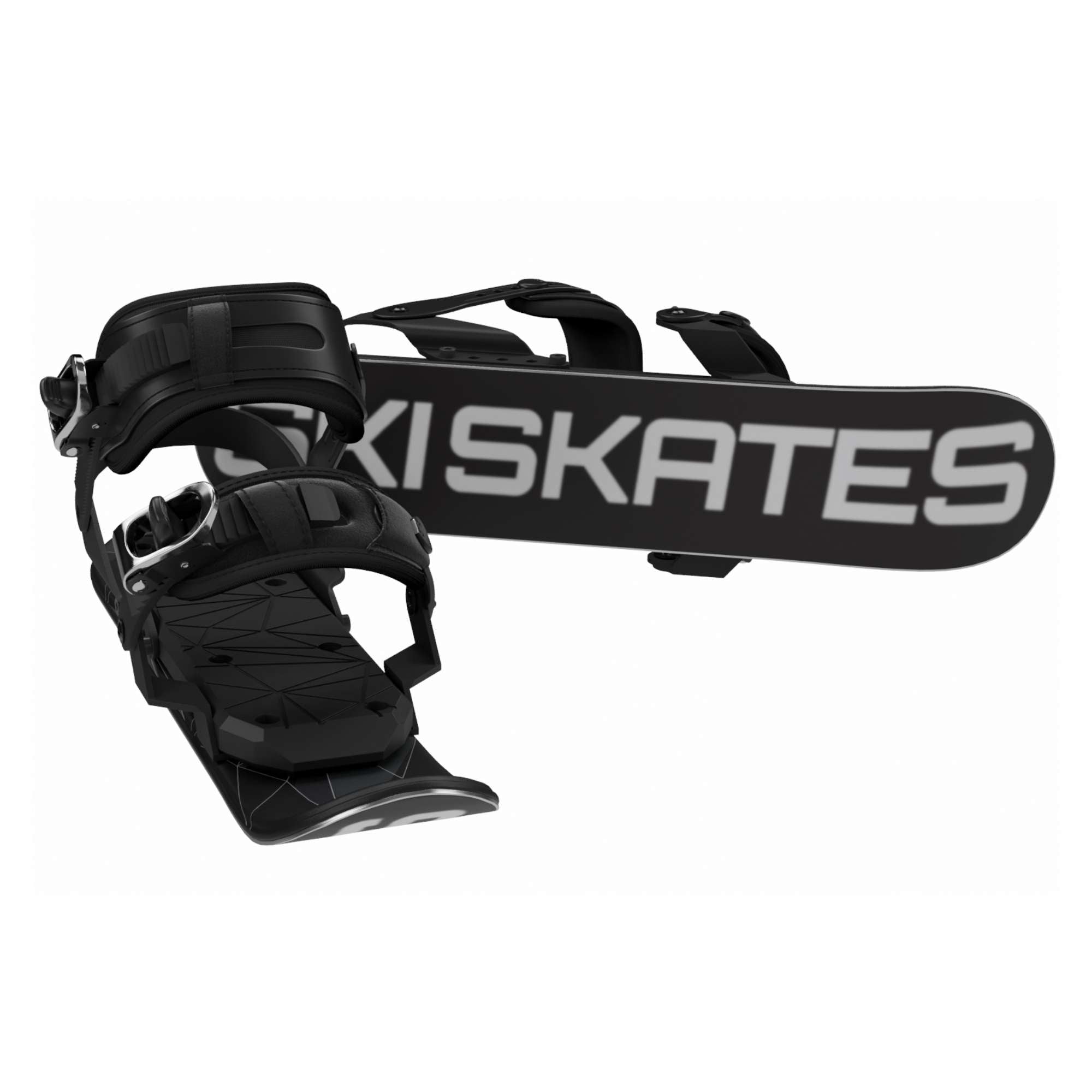 Snowfeet* Skiskates | 44 CM | Black triangle | Snowboard bindings | Skiblades Snowblades Mini Skis | Shortest Ski