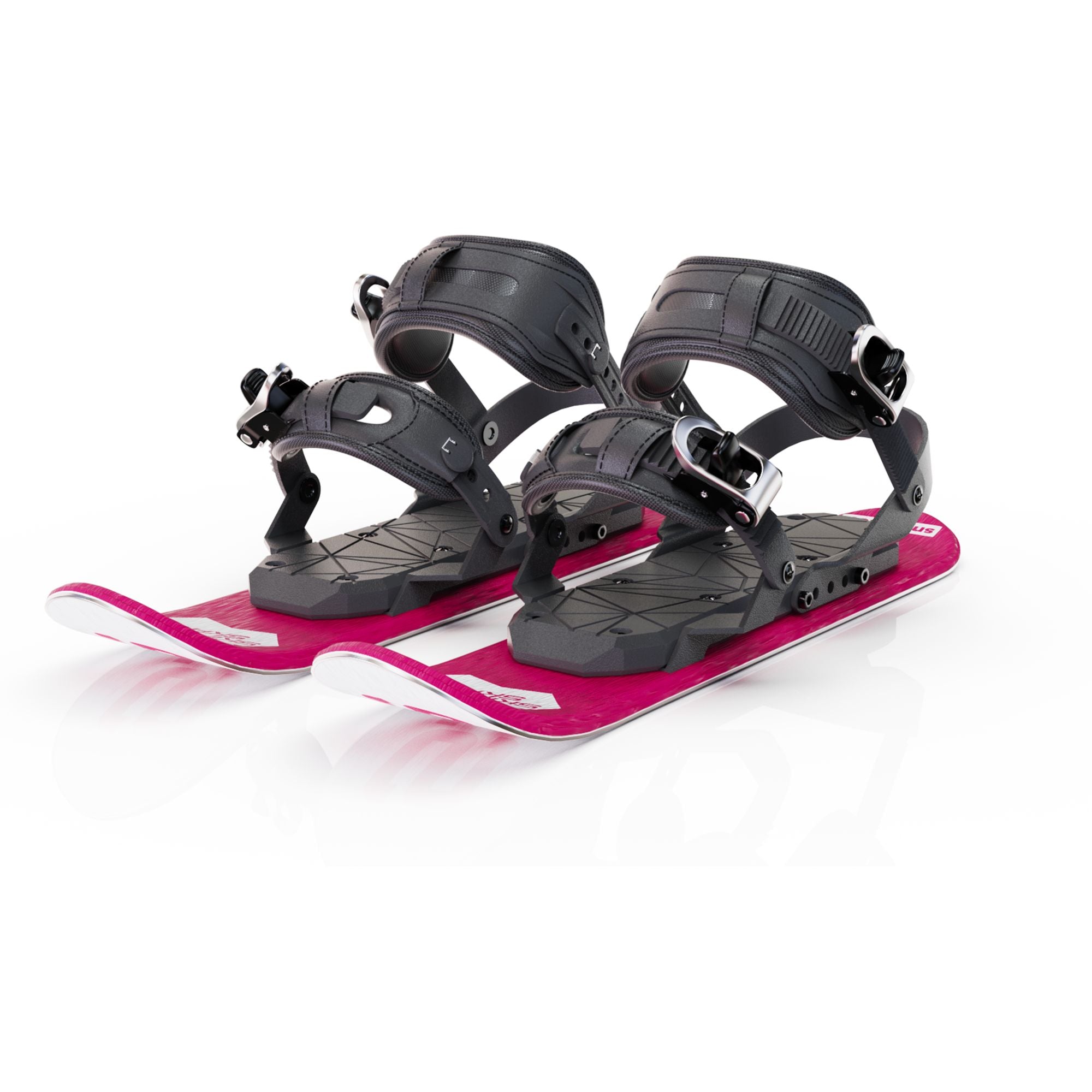 Skiskates by Snowfeet* | 44 CM | Pink Paw | Snowboard Bindings | Skiblades Snowblades Mini Skis | Shortest Ski