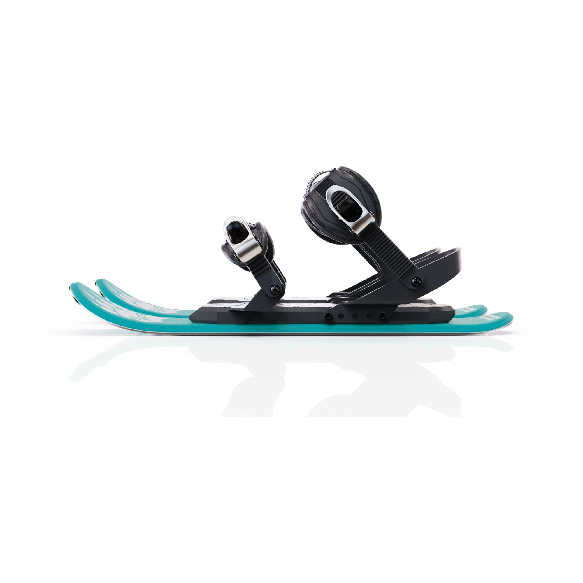 Skiskates by Snowfeet* | 44 CM | Turquoise Paw | Snowboard Bindings | Skiblades Snowblades Mini Skis | Shortest Ski